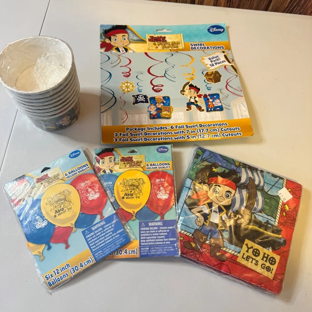Disney Jake and the Never Land Pirates Party Supplies Bundle Napkins Cups Decor